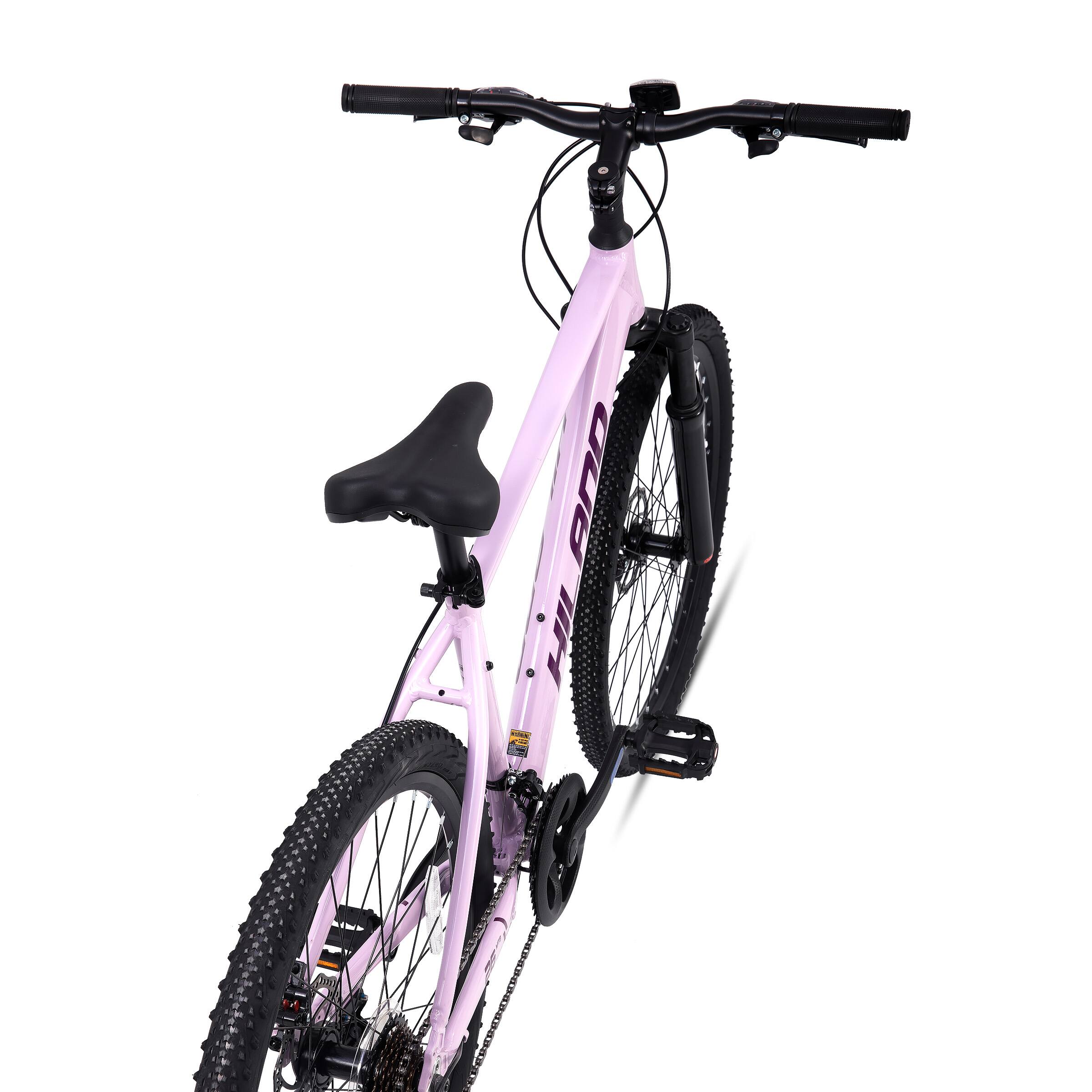Alt View 4. HILAND - HILAND 27.5 Inch Mountain Bike with 21-Speed for Men Women, Suspension Fork MTB Bicycle for Adult, Purple - Purple.