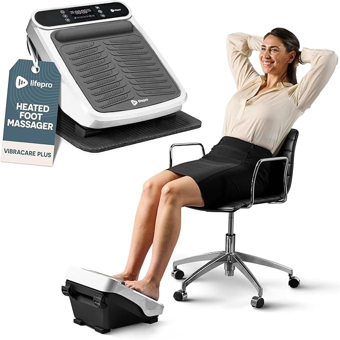 LifePro - Foot Massager for Neuropathy – Calf & Foot Massage with Heat for Pain Relief & Improved Circulation - White