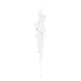 BreeBe - Glittered Icicle Drop Ornament (Set of 24) - White