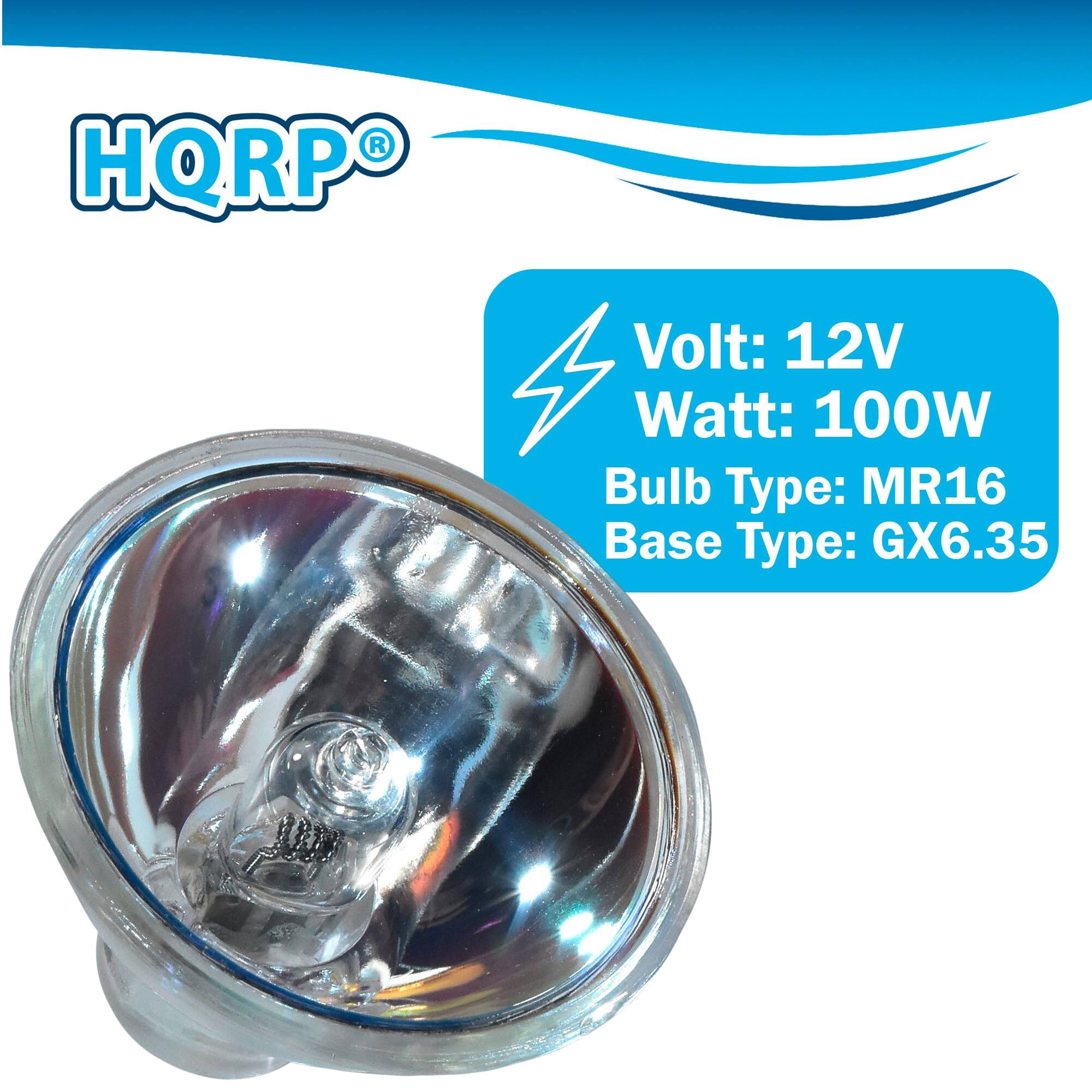 HQRP  
Volt: 12V  
Watt: 100W  
Bulb Type: MR16  
Base Type: GX6.35
