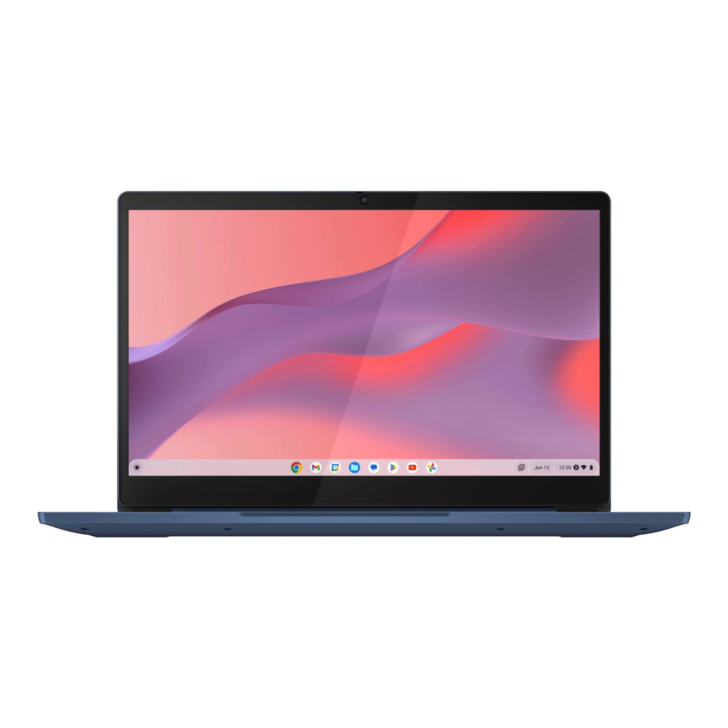 Alt View 3. Lenovo - Lenovo IP Slim 3 14" FHD Chromebook,MediaTek Kompanio 520,4GB RAM,64GB eMMC+160GB Dock Set,Chrome OS,Abyss Blue - Abyss Blue.