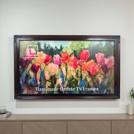 LAREDO FRAME FACTORY - 55 inch Handmade Ornate wood For TCL A300W NXTVISION Tv - BLACK CHERRY
