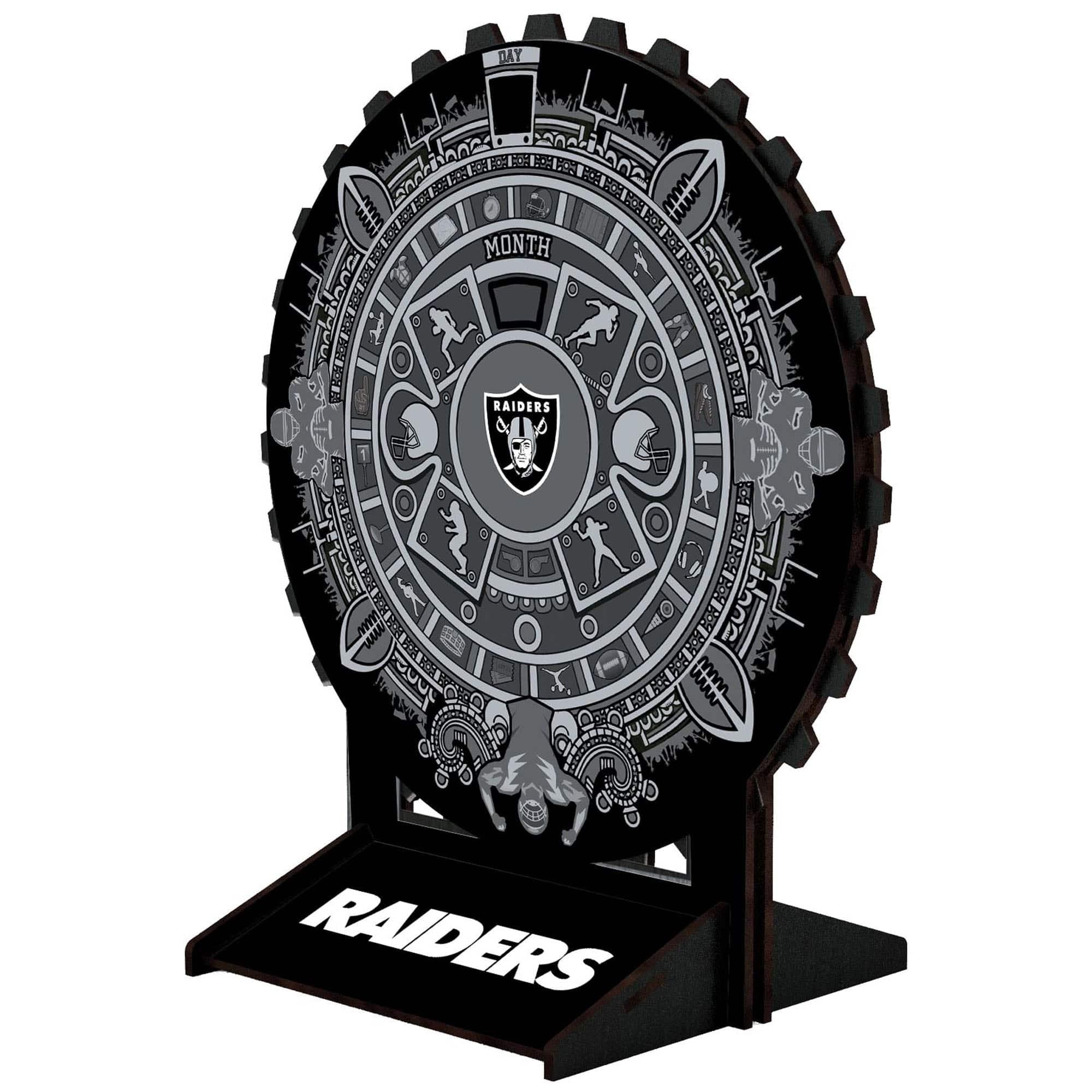 Fan Creations - Las Vegas Raiders Aztec Circle Desk Calendar - Multicolor