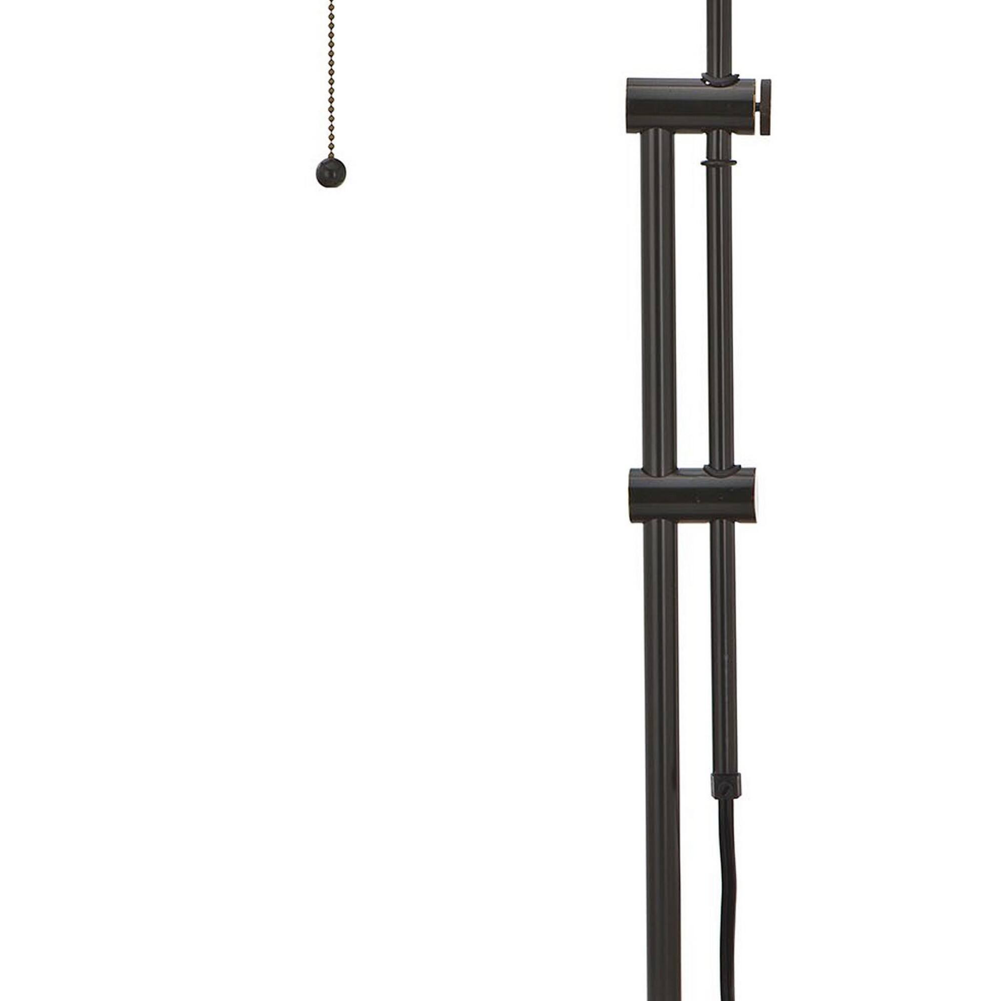 Left. Manhattan Lane - Metal Rectangular Desk Lamp with Adjustable Pole - Black.
