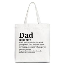 OrnamentallyYou - Personalized Dad Definition Canvas Tote Bag, Funny Fathers Day Gift Shopper - White