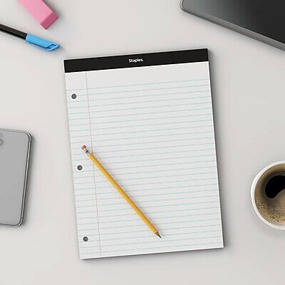Alt View 6. Staples - Staples Notepad, 8.5" x 11.75", Narrow Ruled, White, 100 Sheets/Pad (ST57345/TR57345) - White.