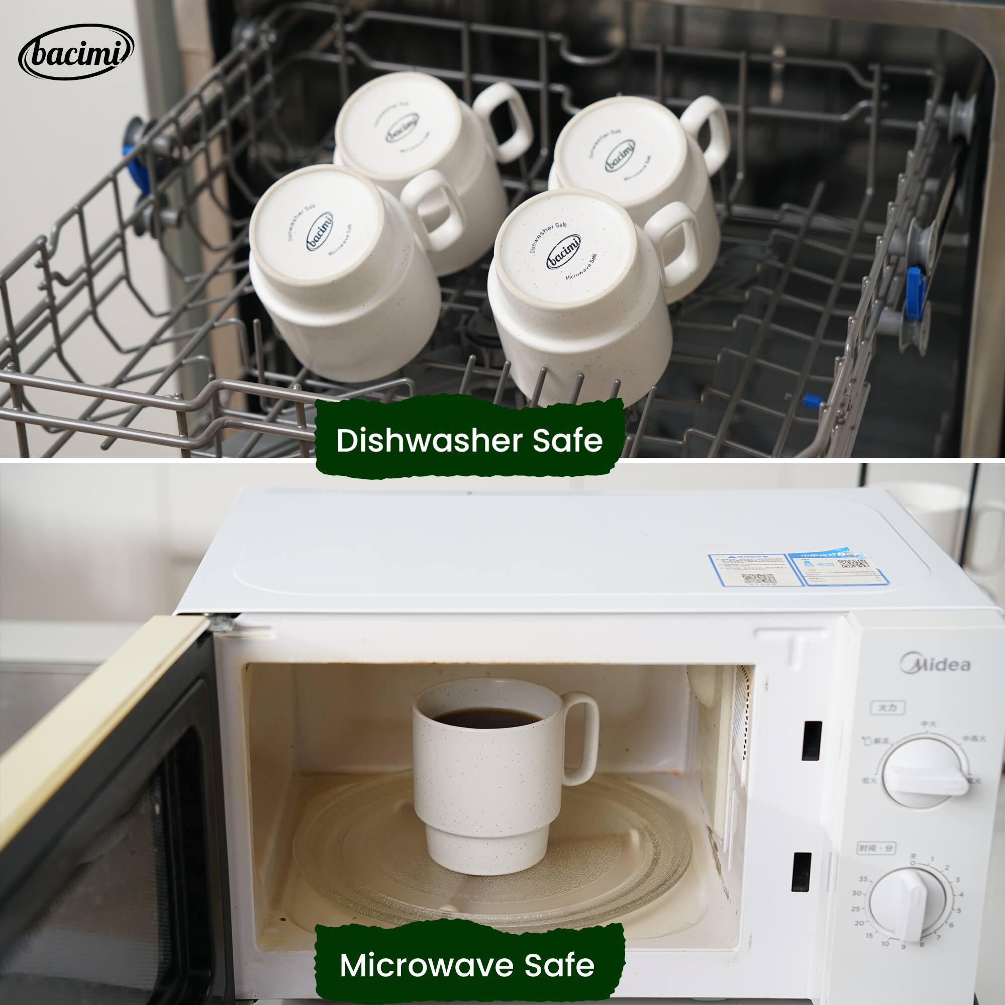 bacimi bocim - ( bacimi ) - ( bacin 9 Mn Dishwasher Safe | ee Sdaa | | 0 Midea  . DMS   .  AN 1 . -  a a - - as + Microwave Safe dd - - + +  +