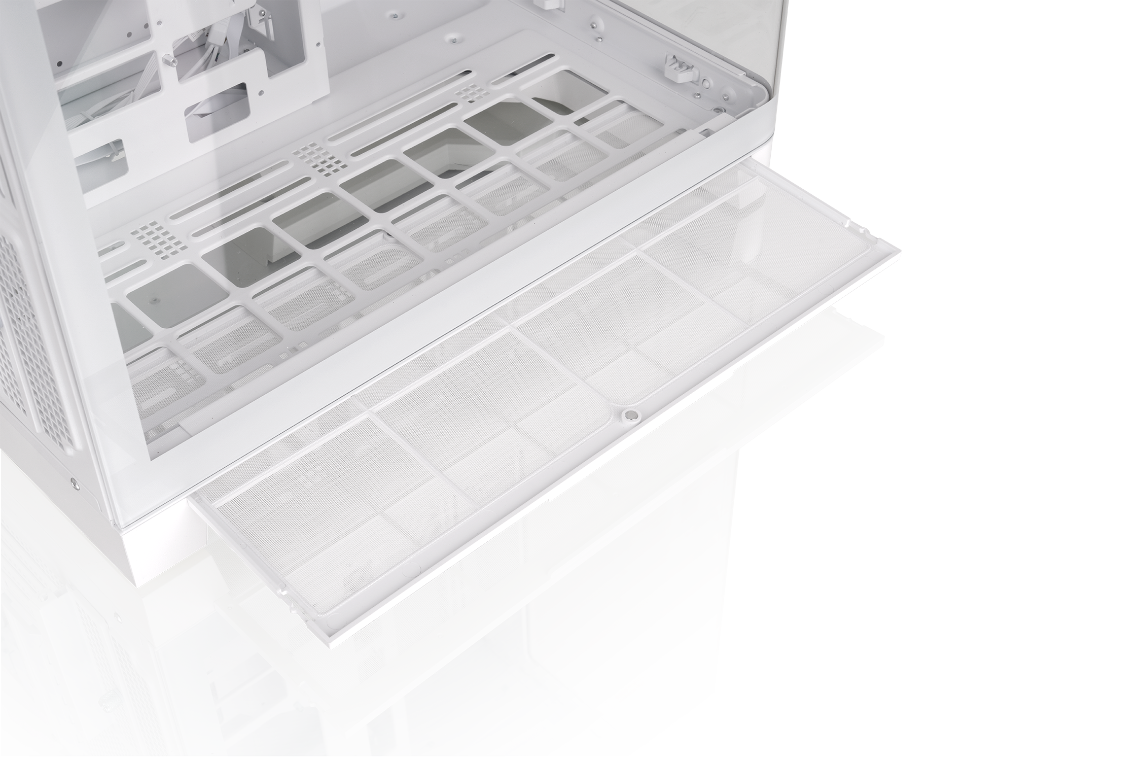 Alt View 4. Thermaltake - CAPO X, Dual System Chassis, mATX/mITX, Curved TG - White.