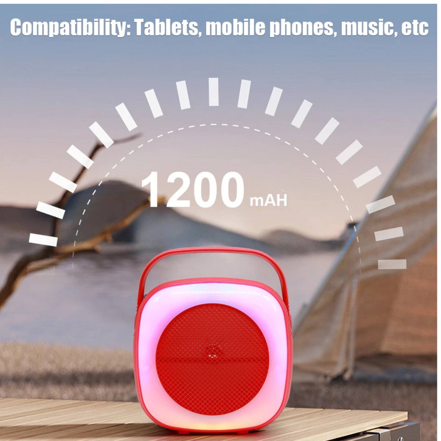 Compatibility: Tablets, mobile phones, music, etc  
1200 mAH