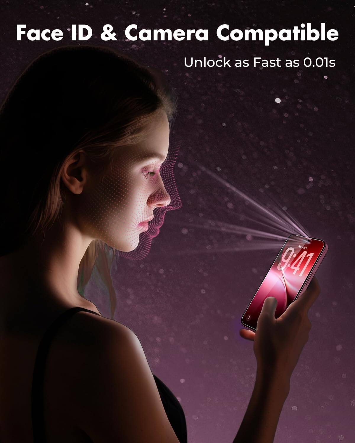 Face ID & Camera Compatible  
Unlock as Fast as 0.01s  

Tue Apr 1 9:41