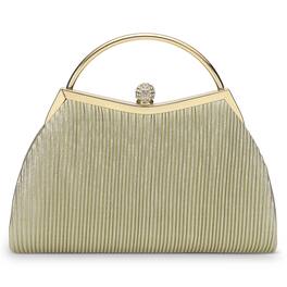 Unique Bargains - Luxury Evening Bag Clutch Purse for Women, Sparkle Rhinestone Clasp with Detachable Chain Strap - Gold