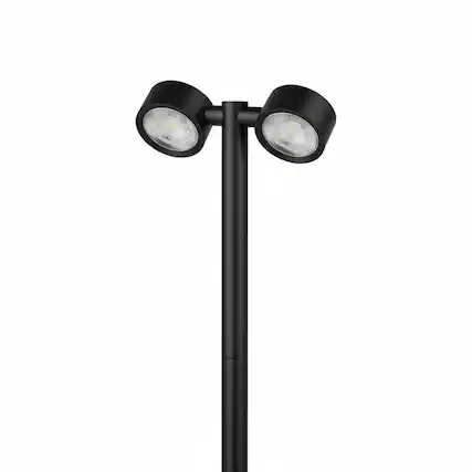 Front. Dazzed Corner - 4 Pack Solar Pathway Lights Outdoor,Dual-Head Pathway Lights - Black.