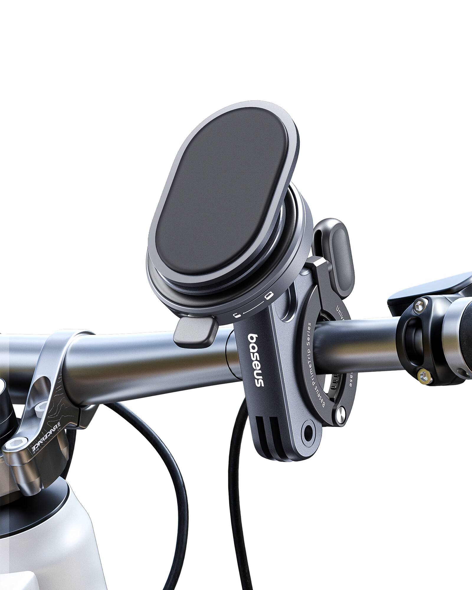 Baseus - PrimeTrip Universal Phone Mount for Bike, Motorcycle & Bicycle Handlebar - Black