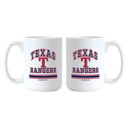 Logo Brands - Texas Rangers 15oz. Current & Throwback Mug Set - Multicolor