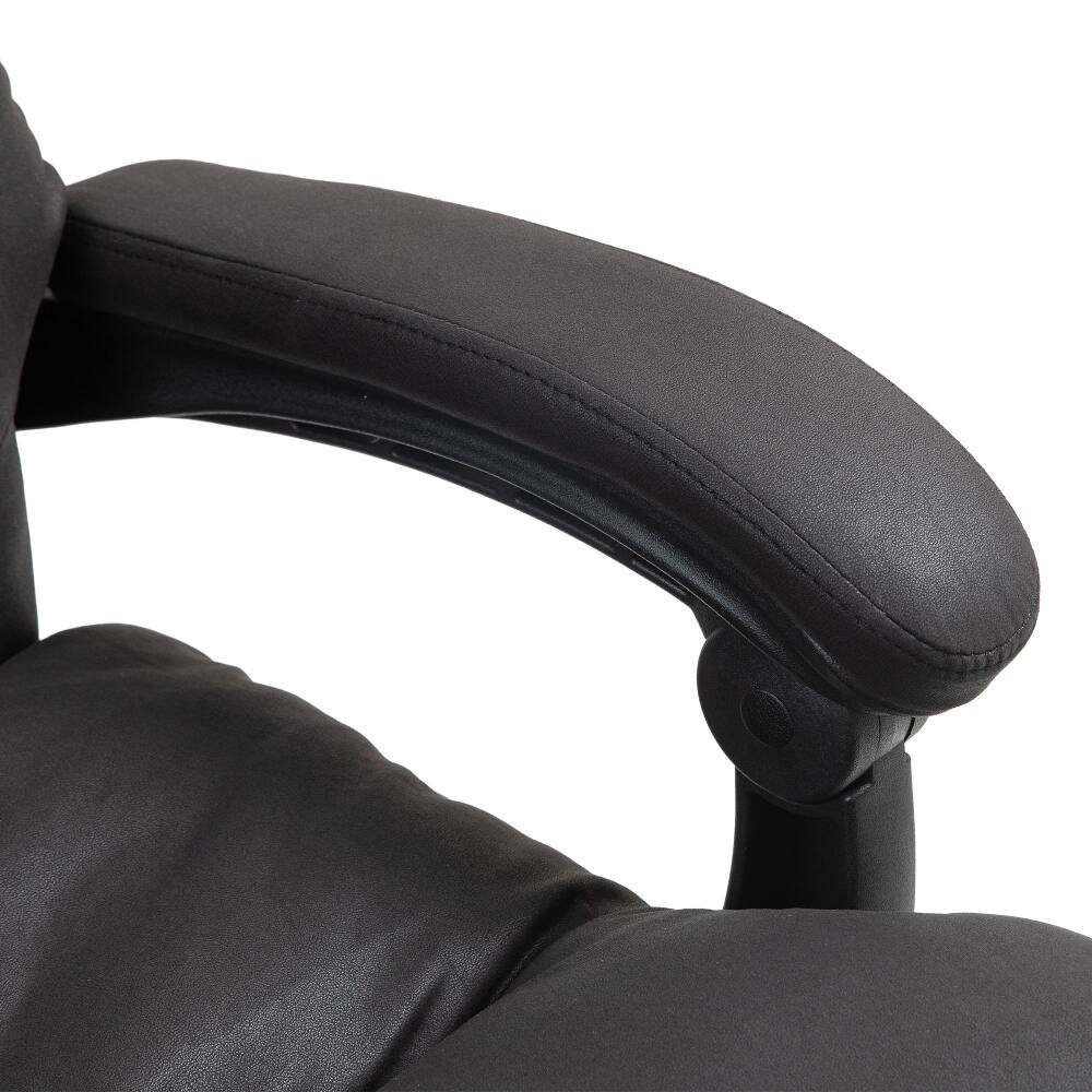 Alt View 4. Loheer - Loheer Massage Office Chair with Heat Function and Footrest, Ergonomic Reclining Computer Desk Chair, Black - Black.