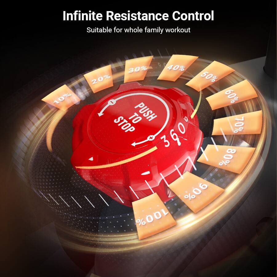 Infinite Resistance Control  
Suitable for whole family workout  

10% 20% 30% 40% 50% 60% 70% 80% 90% 100%  

PUSH STOP