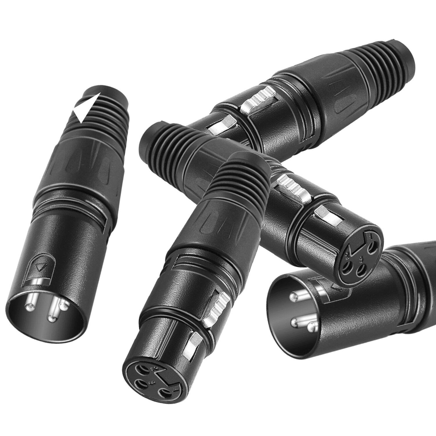 Alt View 1. Neewer - 20-Pack 3-Pin XLR Charger Connector Set, 10 Male & 10 Female, Zinc Alloy - Black.