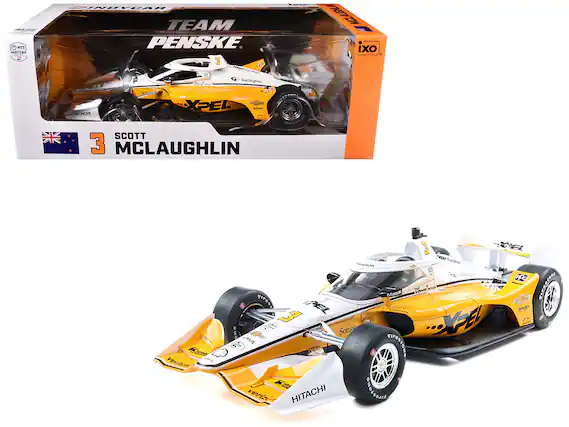 INDYCAR
TEAM PENSKE
3 SCOTT MCLAUGHLIN
Sponsors:
- XPEL
- Gallagher
- HITACHI
- Firestone
- Sonsie
- Mazak
- HARSTON
- GET
- uC
- iPessuRe
- F7ec VoO
- MA RG Dvot OENEPLANE pG DEORg SirOS
Model Car:
- ixo
- 1:43
- INDYCAR
- NTT INDYCAR SERIES