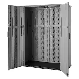 VEVOR - Outdoor Storage Shed 59 Cu Ft Vertical Resin Storage Cabinet ,for Garage,Backyard Patio Accessories and Garden Tools - Gray