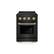 Front. ZLINE - 24 in. Wide 3 Elements Autograph 3.2 cu. ft. Paramount Freestanding Induction Range in Black Steel with Bronze Accents - Black Stainless Steel.