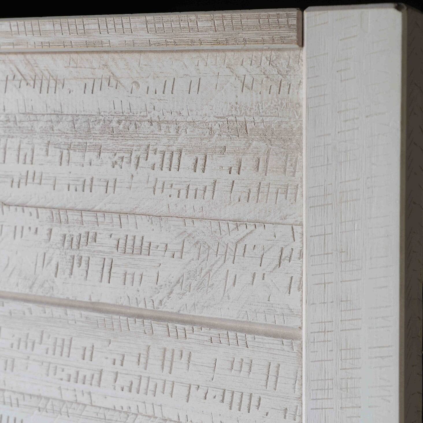 Left. Hivvago - Hivvago FarmHome Solid Pine Platform Bed in King Size - Off White.