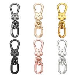 Unique Bargains - 6pcs Metal Keychain Clip Swivel Lobster Claw Clasp Quick Release Oval Key Ring Detachable for Crafts Bag Lanyard - Silver/Gunmetal/Black/Gold/Light Gold/Rose Gold