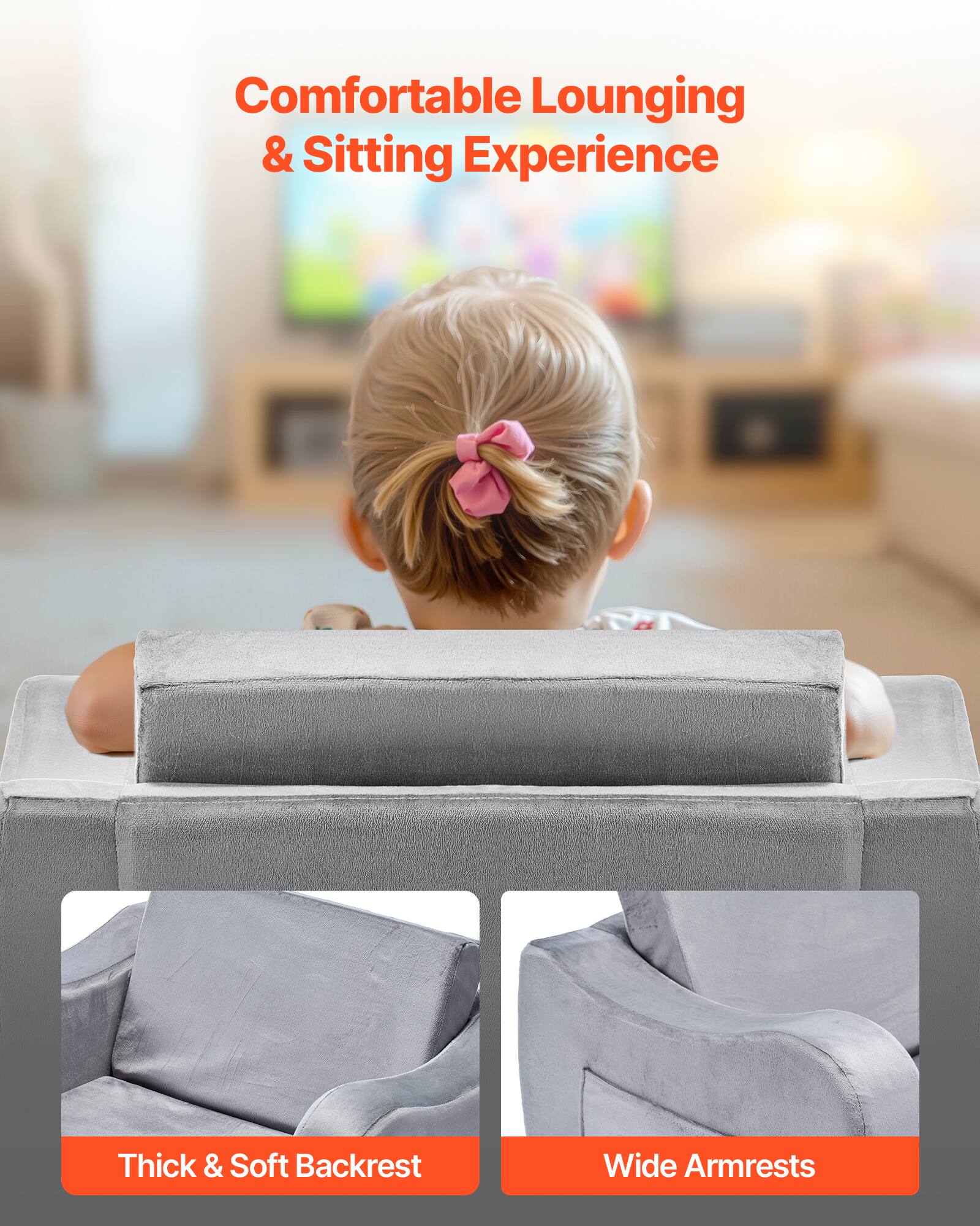 Comfortable Lounging & Sitting Experience

Thick & Soft Backrest

Wide Armrests