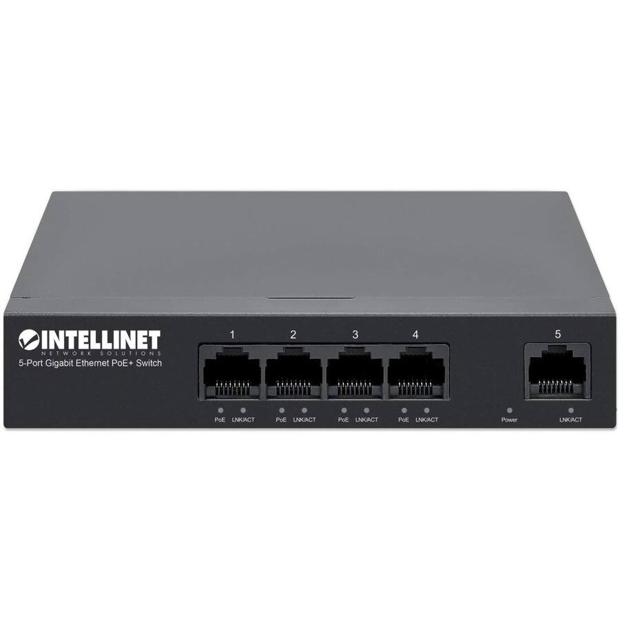 INTELLINET NETWORK SOLUTIONS  
5-Port Gigabit Ethernet PoE+ Switch  

1 2 3 4 5  
1.3, 1.1., 1.1.1 - - 1, 3.3, 2, 1.3.33 -  
PoE LNKACT PoE LNKACT PoE LNKACT PoE LNKACT Power LNKACT