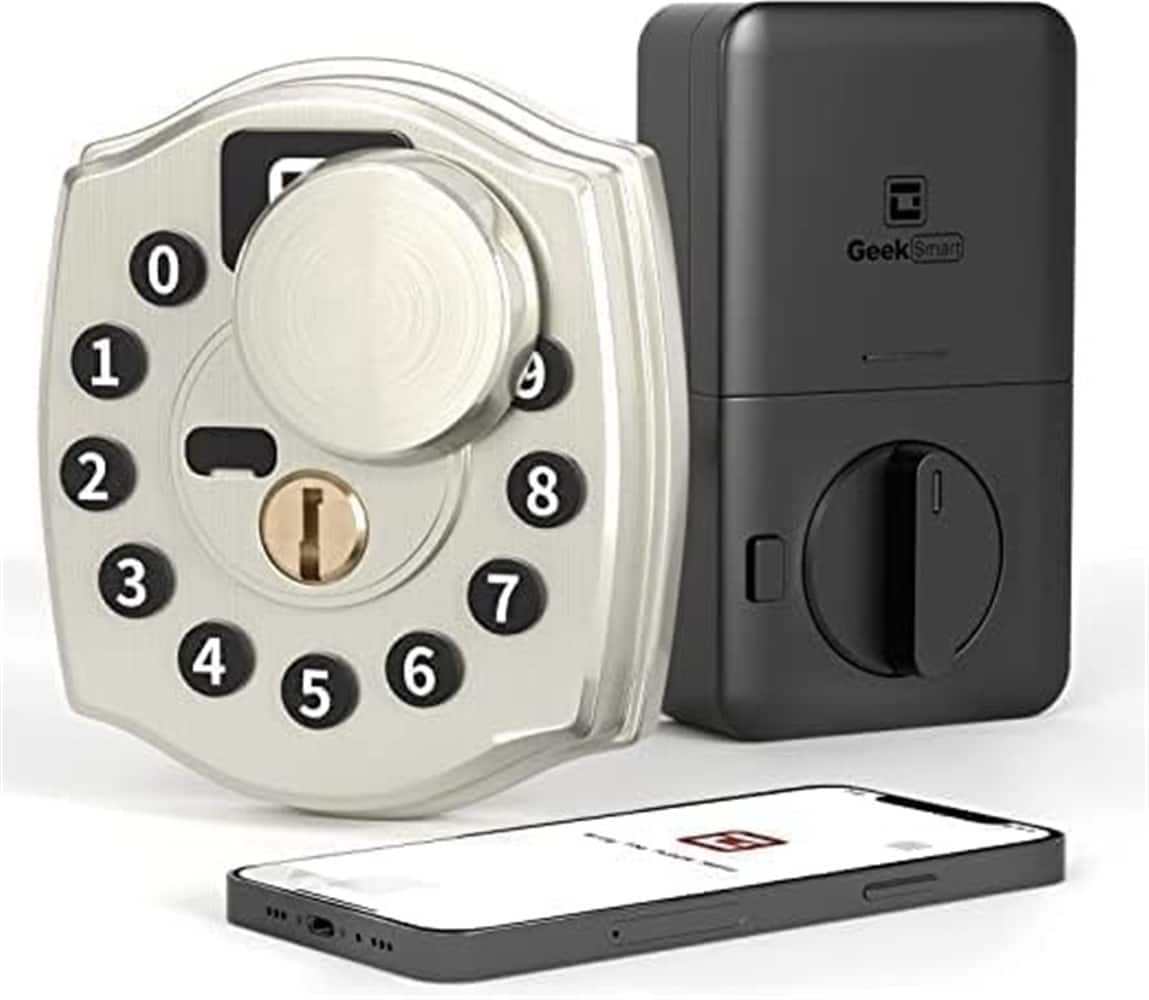 Wrightmaster - 4-in-1 Aluminum Smart Pad Lock with Wi-Fi & Voice Control, Keypad, Key, Auto-Unlock & Quiet Mode - Black