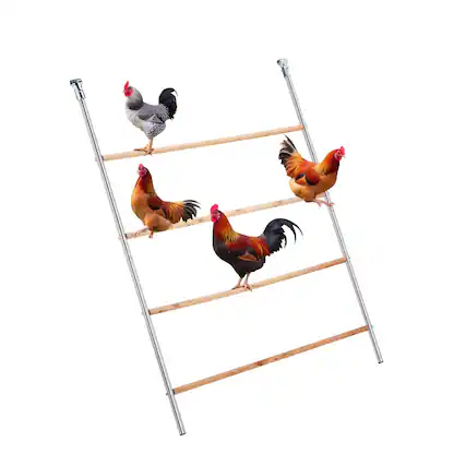 Front. Winado - Chicken Perch Coop Roosting Ladder Toy Portable for Garden Backyard Poultry - Sliver & Wooden.
