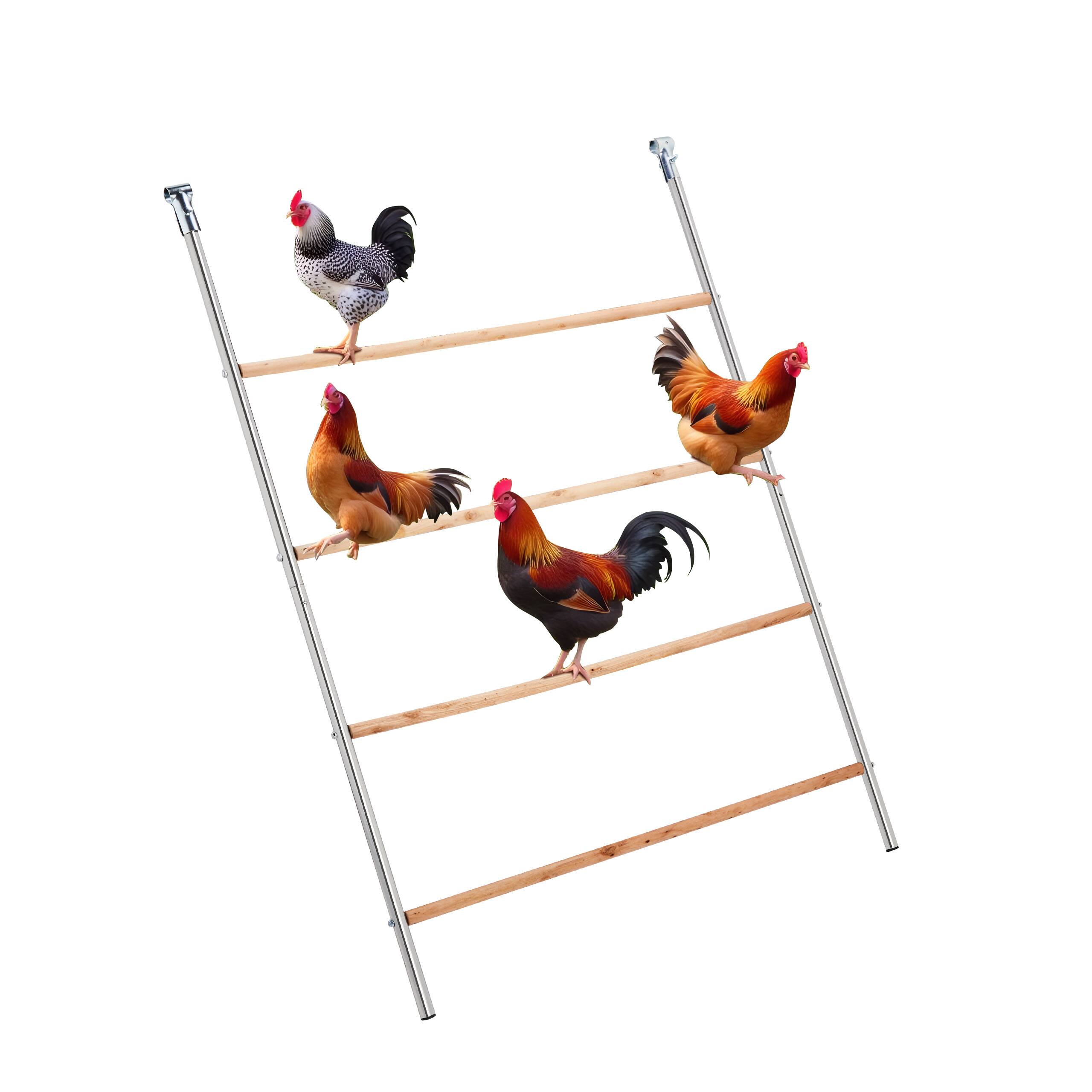 Winado - Chicken Perch Coop Roosting Ladder Toy Portable for Garden Backyard Poultry - Sliver & Wooden