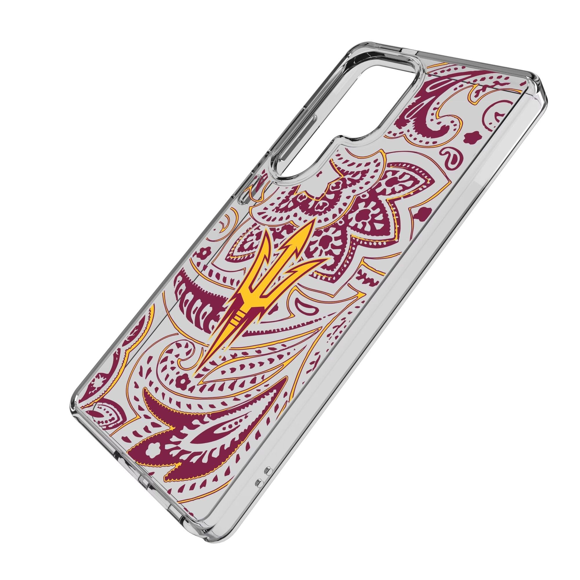 Alt View 1. Keyscaper - Arizona State Sun Devils Paisley Galaxy Clear Case - S23 - Multicolor.