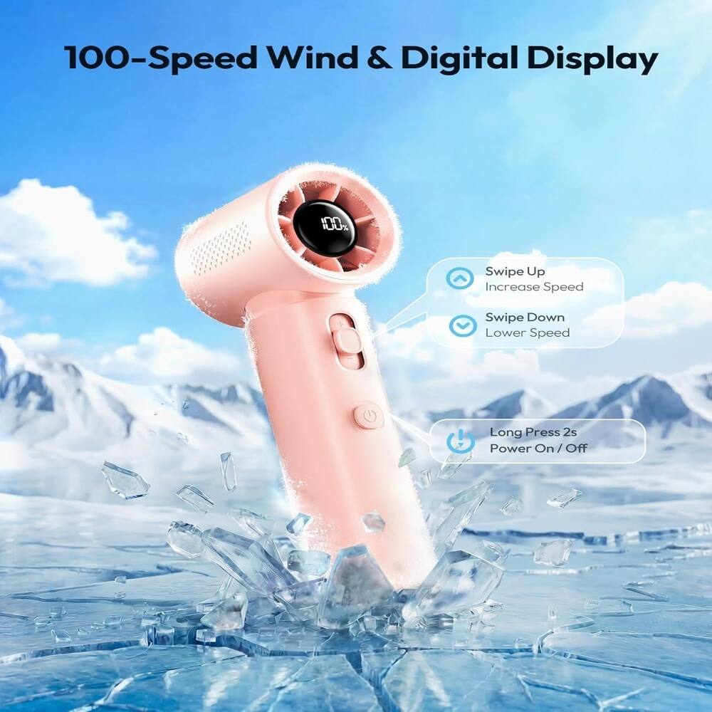 100-Speed Wind & Digital Display

Swipe Up Increase Speed
Swipe Down Lower Speed
Long Press 2s Power On / Off