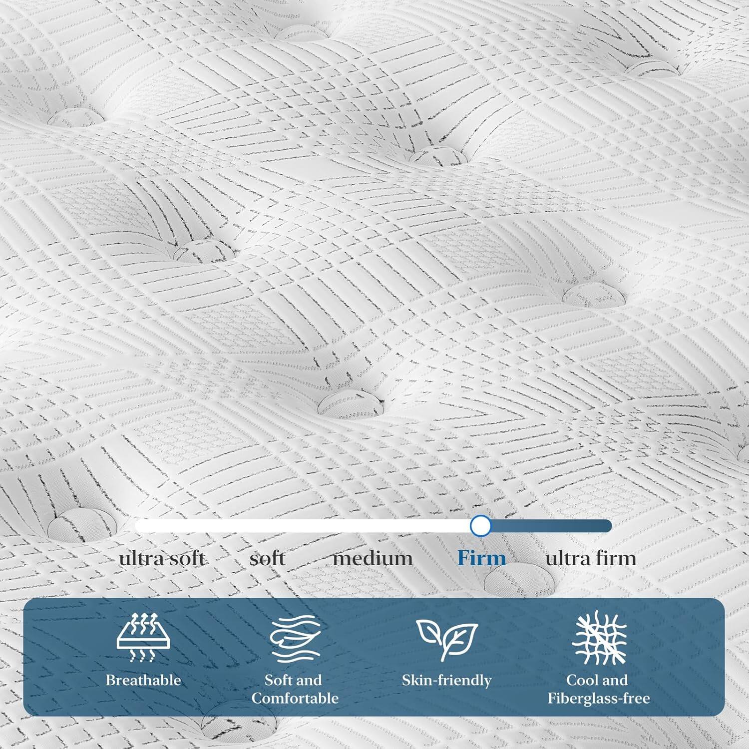 ultra soft, soft, medium, Firm, ultra firm

Breathable, Soft and Comfortable, Skin-friendly, Cool and Fiberglass-free