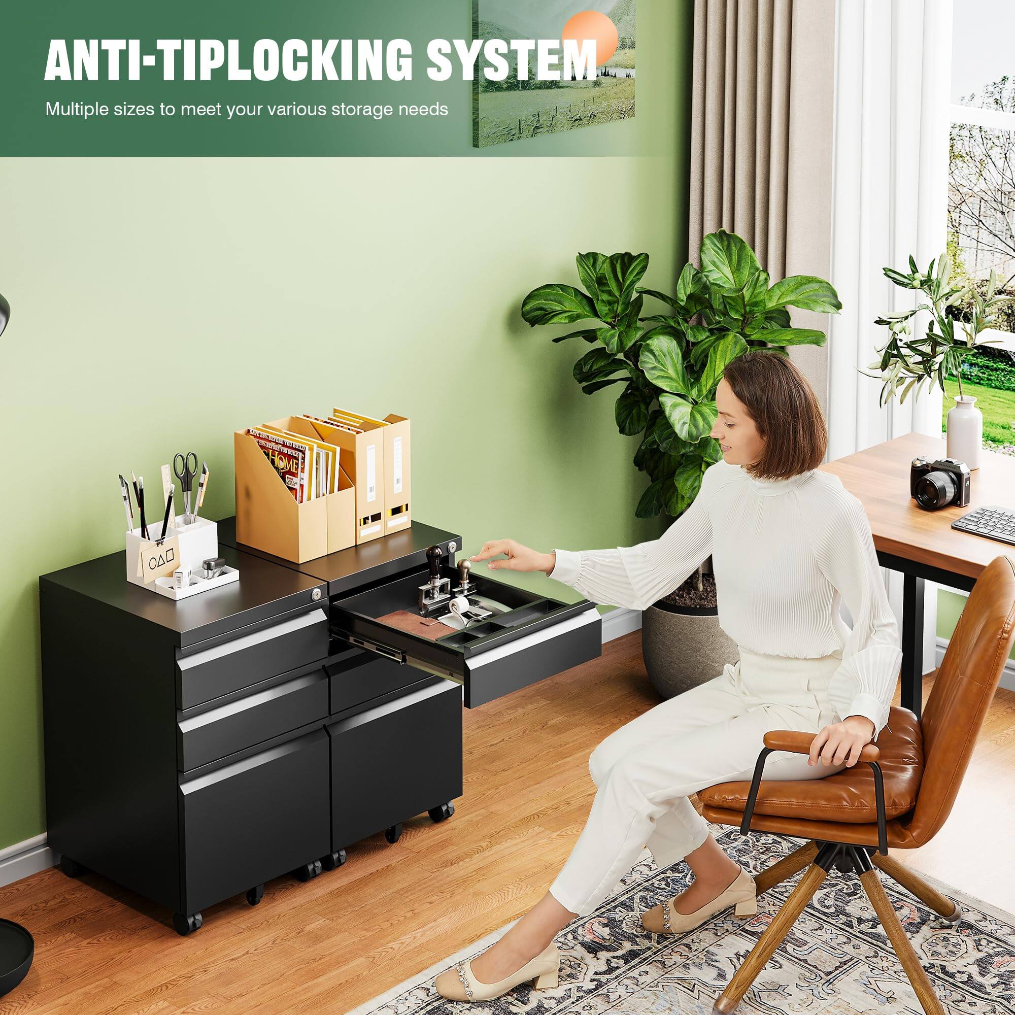 ANTI-TIPLocking SYSTEM  
Multiple sizes to meet your various storage needs
