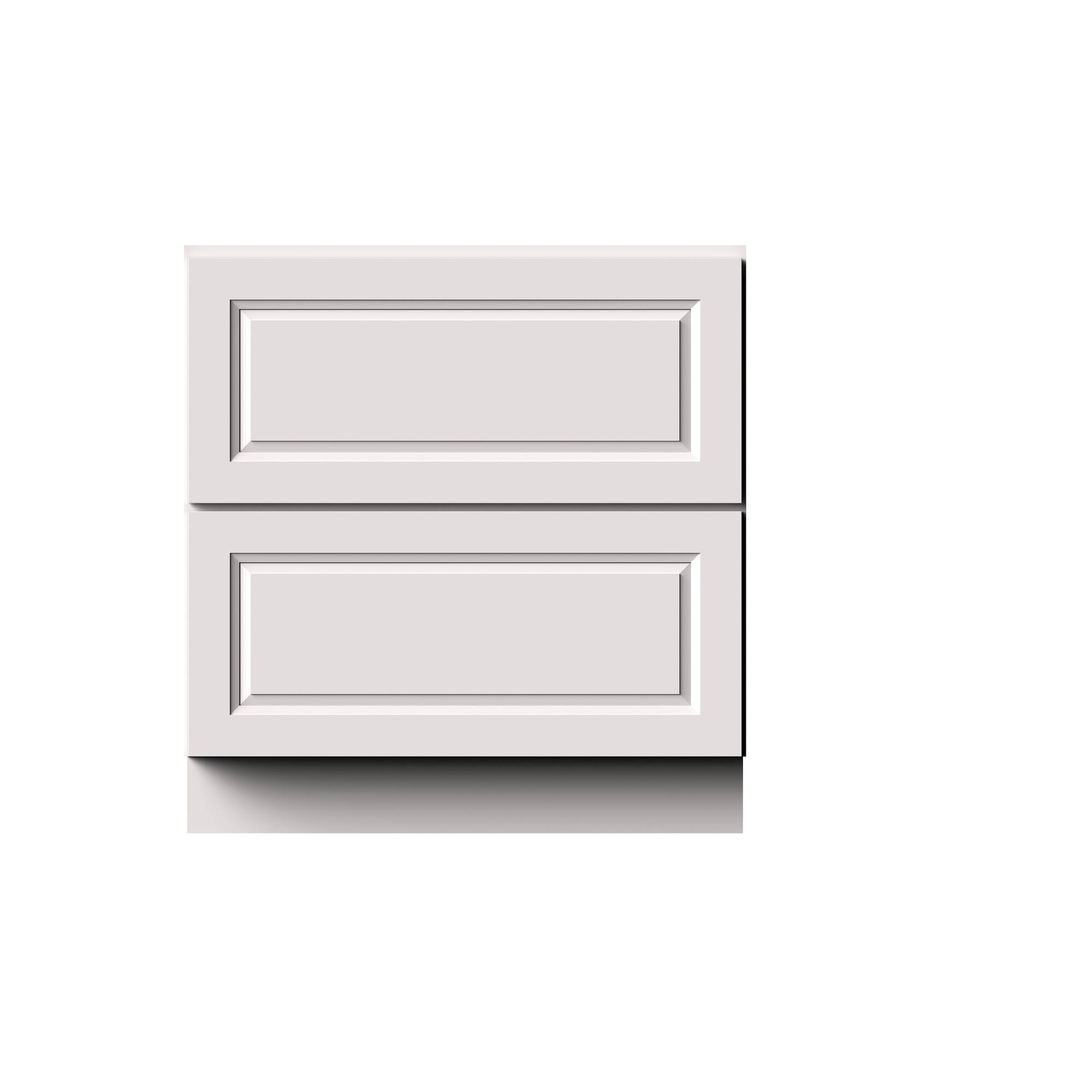 Alt View 1. Boyel Living - 33-in W x 34.5-in H x 24-in D Shaker 2-Drawer Kitchen Base Cabinet with Soft-Close Slides - Glacier White.