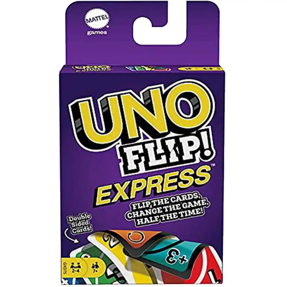 MATTEL games
UNO FLIP! EXPRESS
FLIP THE CARDS, CHANGE THE GAME, HALF THE TIME!
Double Sided Cards!
+3 GXD7S