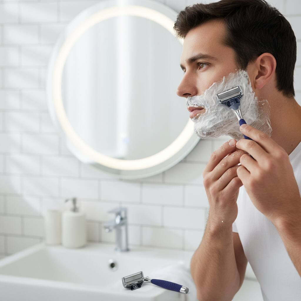 Back. Dazzed Corner - Original Shaving Kit for Men – Razor Handle - Blue.