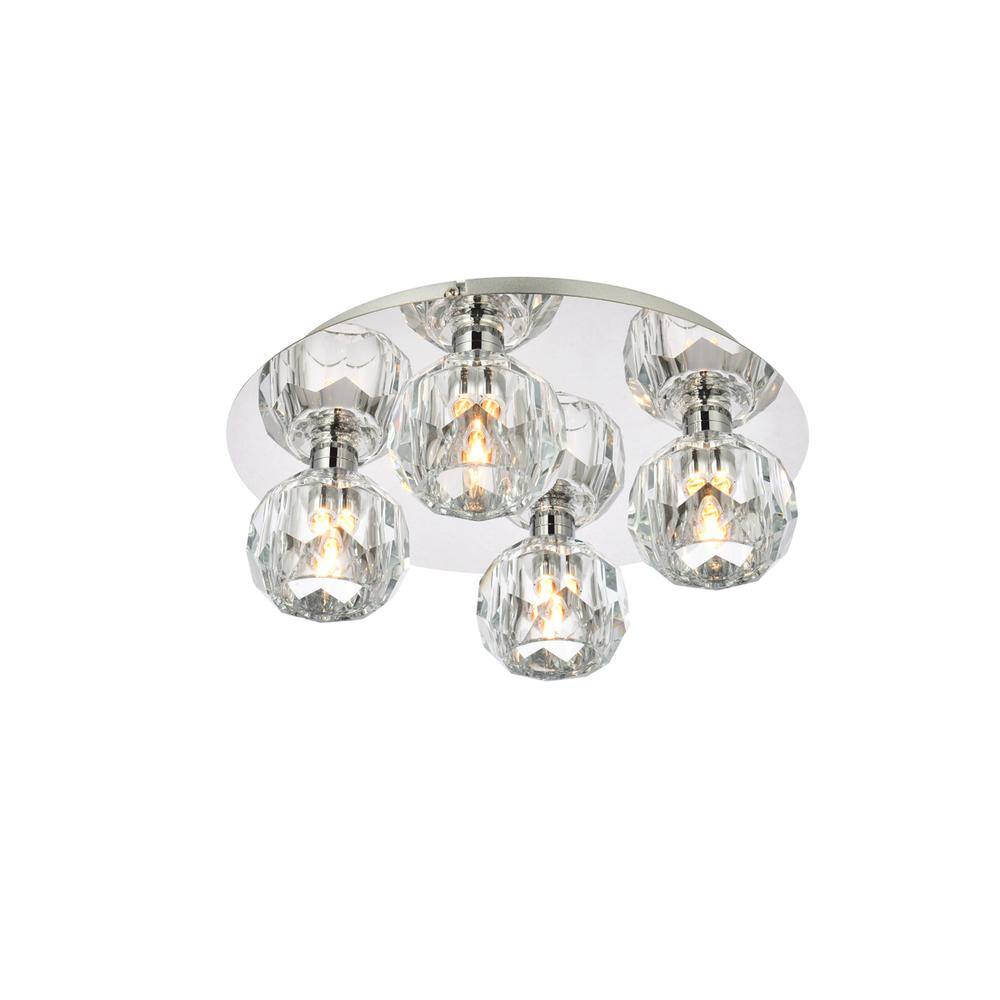 Alt View 4. Elegant Lighting - Graham 4 Light Ceiling Lamp in Chrome - Chrome And Clear.