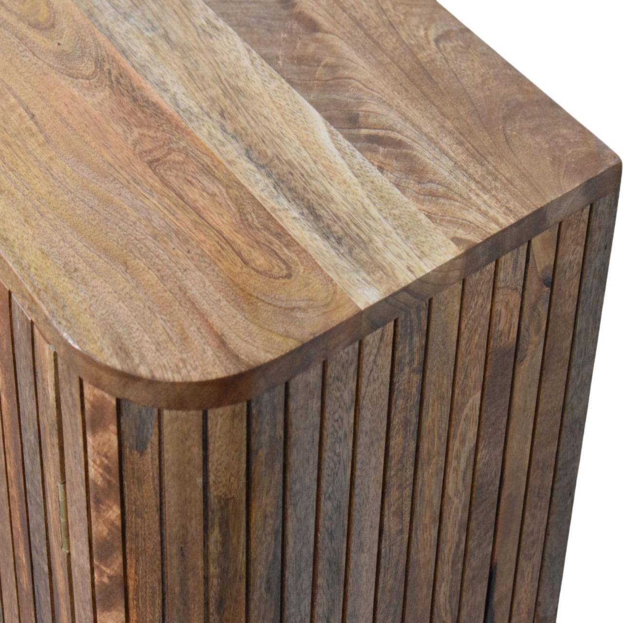 Alt View 2. Artisan Furniture - Artisan Furniture, Fluted Curve Cabinet, With 2 Metal Sleek Handle, Ample interior space. - Brown.