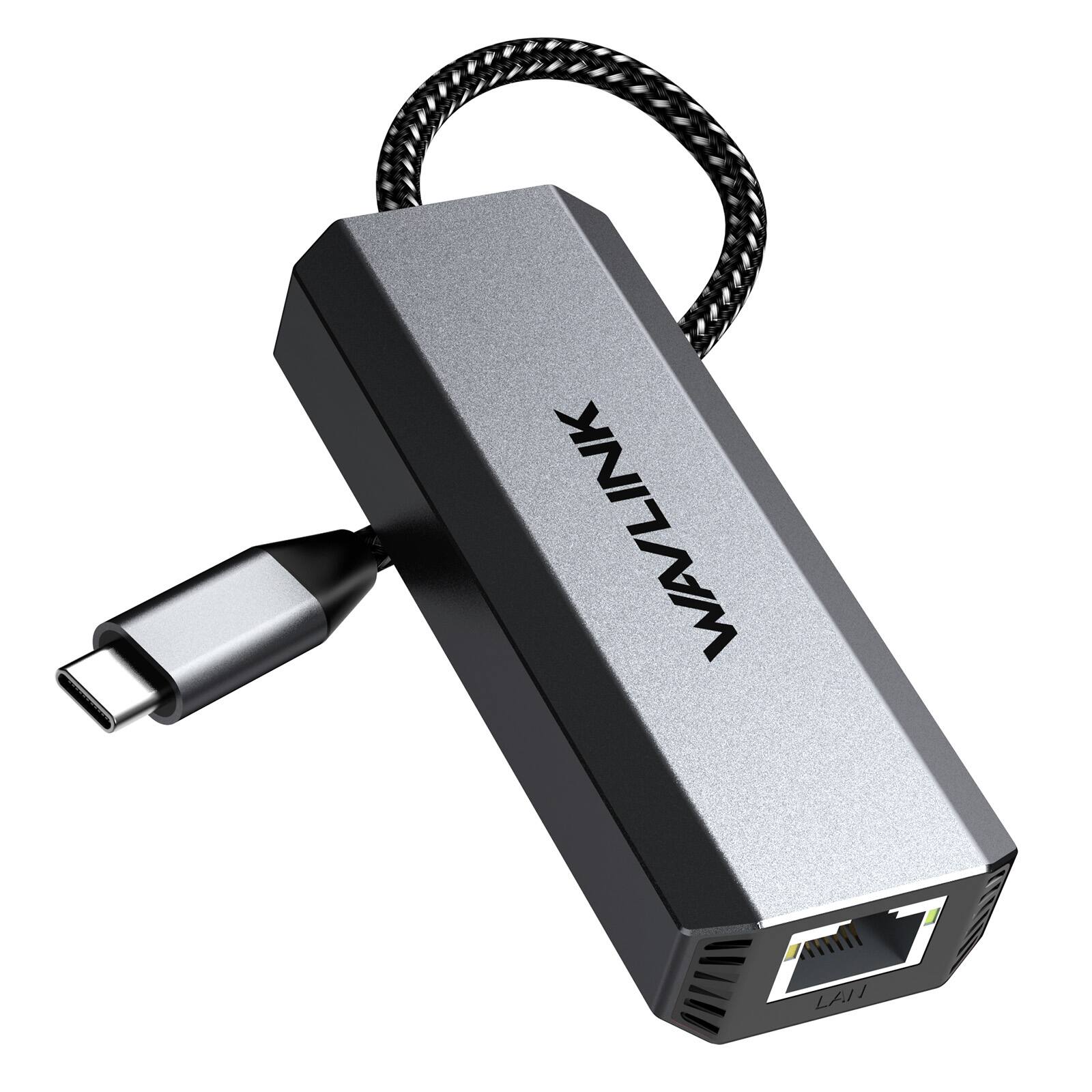 WAVLINK - USB-C to Ethernet Adapter, 2.5 Gbps RJ45 Plug and Play Network Adapter,  Wired Internet Adapter with PD 95W for
