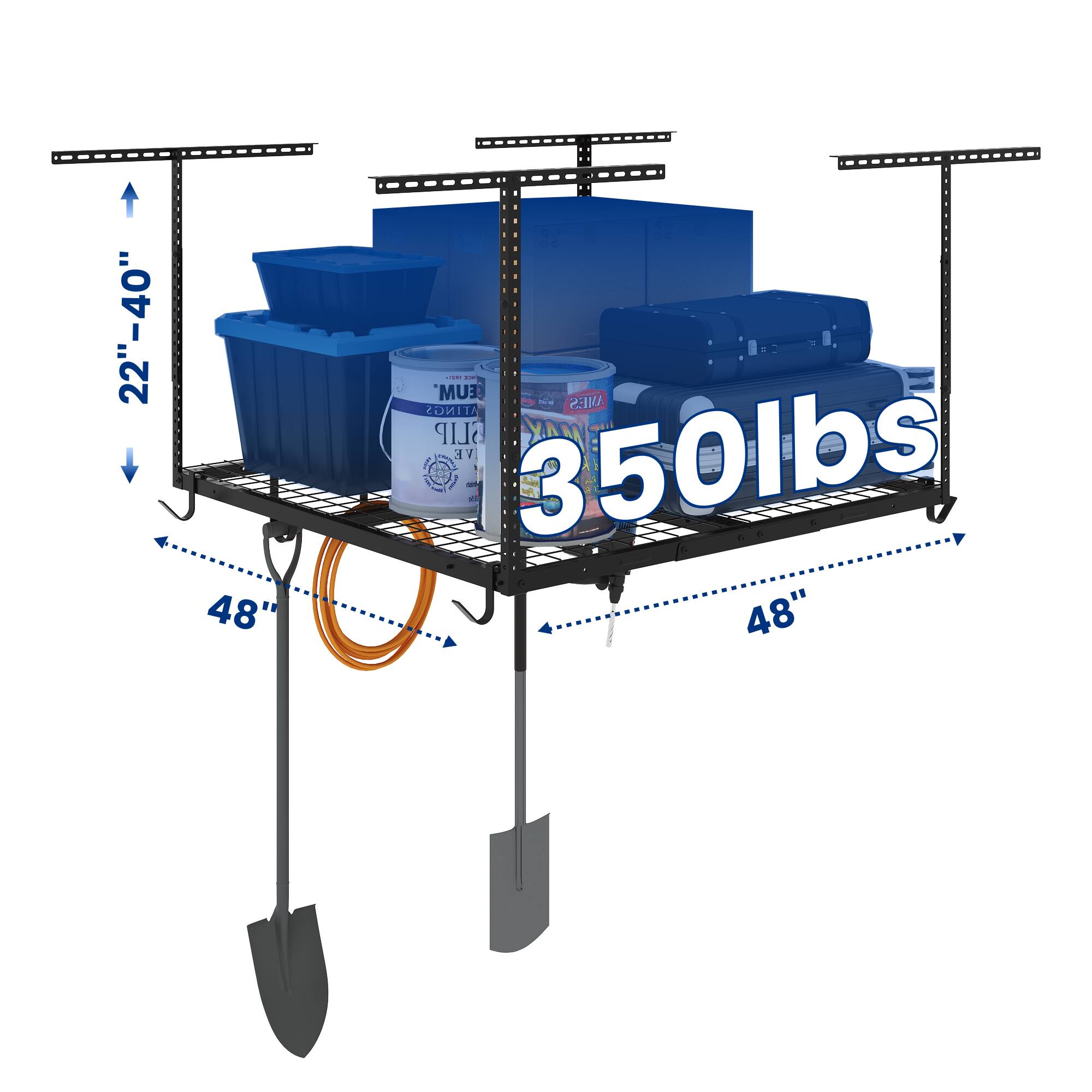 22"-40"  
48"  
350lbs  
48"