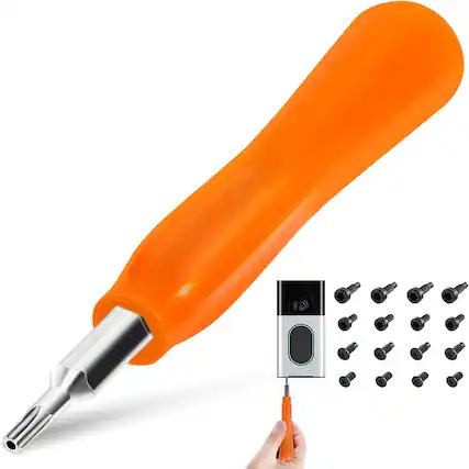 Front. Schertz - Ring Doorbell Screwdriver – Replacement Tool, Orange, Fits All Models - orange.