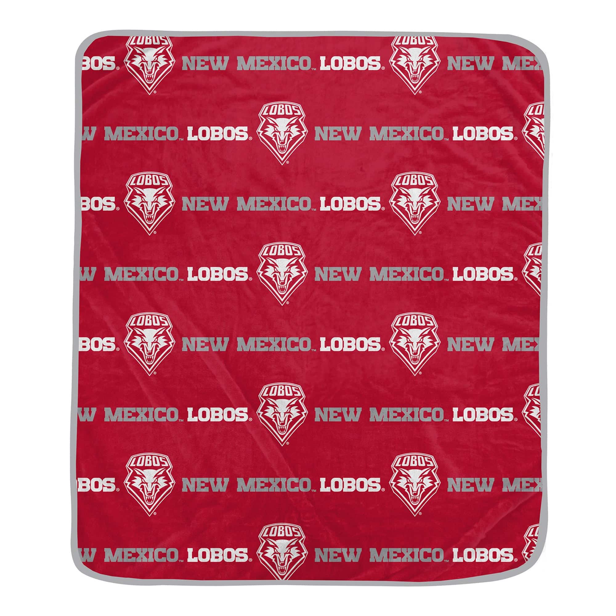 Pegasus - New Mexico Lobos 60" x 72" Repeat Logo Wordmark Ultra Soft Blanket - Multicolor