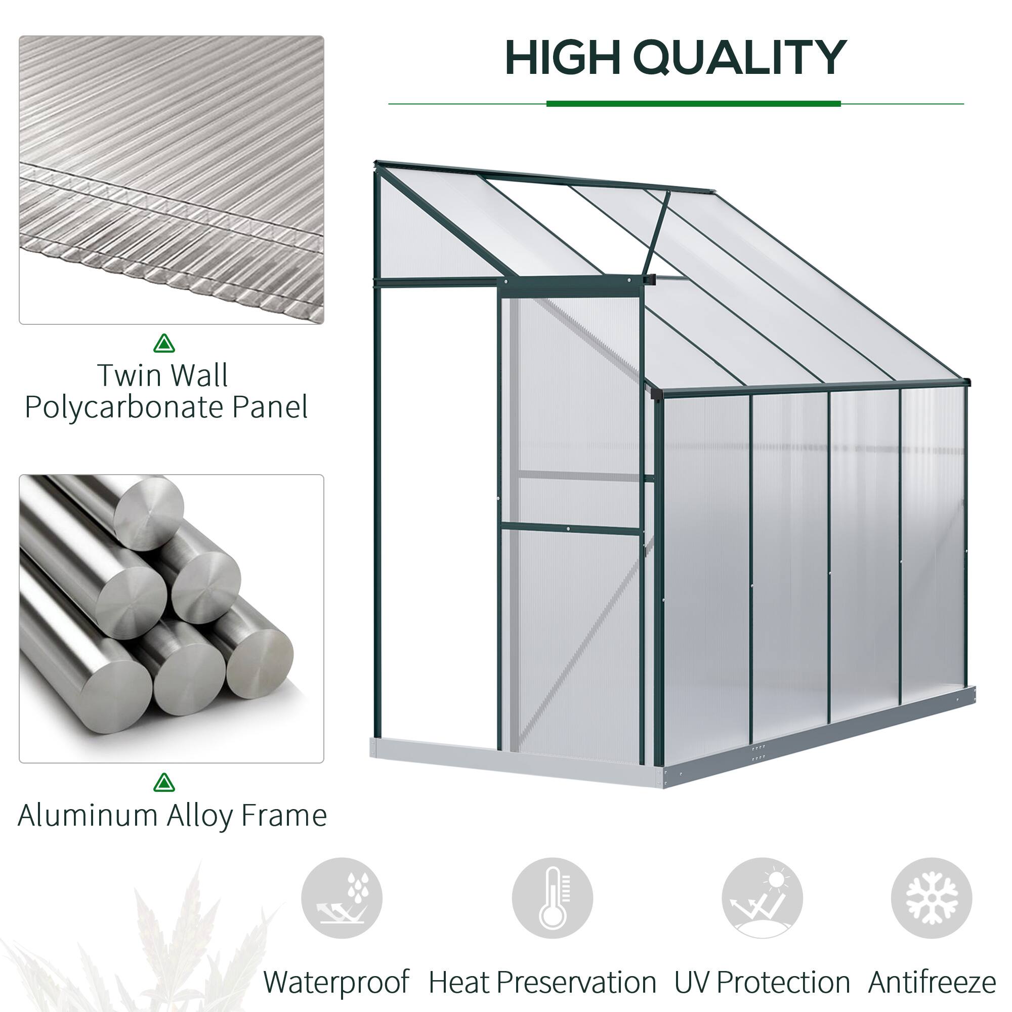 HIGH QUALITY

- Twin Wall Polycarbonate Panel
- Aluminum Alloy Frame
- Waterproof
- Heat Preservation
- UV Protection
- Antifreeze