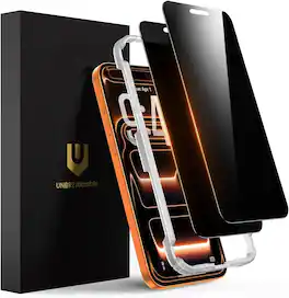 UNBREAKcable - 2-Pack Full Coverage Screen Protector Tempered Glass for iPhone 17 Pro Max - Privacy