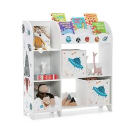 Pefilos - Kids Toy and Book Organizer Children with Storage Bins, Toy Organizer for Kids, Boys, Girls, Nursery - White