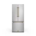 30 in. Wide Gordon Ramsay Series by Thor Kitchen 17.5 Cu. Ft. Counter Depth Refrigerator with Bronze Hardware - Stainless Steel