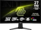 The text on the image is grouped and corrected as follows:
"Unite 27 FHD 1920 x 1080 1500R AF O MAG MSI Arsenal Gaming Rapid 180 Hz 05 ms GTG Wide Color VA Gamut MSI."