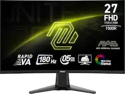 MSI - MAG27C6F 27" Curved FHD 180Hz 0.5ms Adaptive Sync Gaming Monitor with HDR ready (DisplayPort, HDMI, ) - Black - Front_Zoom